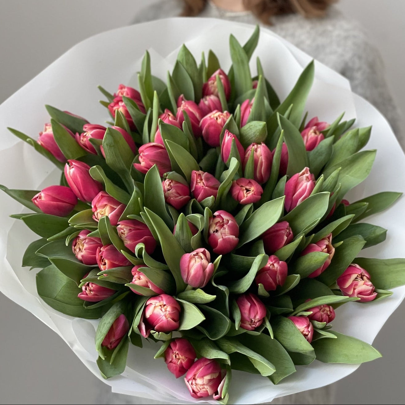 Mono bouquet of Tulips Coral